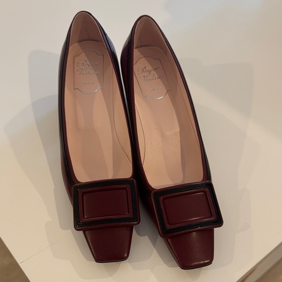 Roger Vivier Burgundy Maroon Flats with Buckle | Used Once - Picture 3 of 8